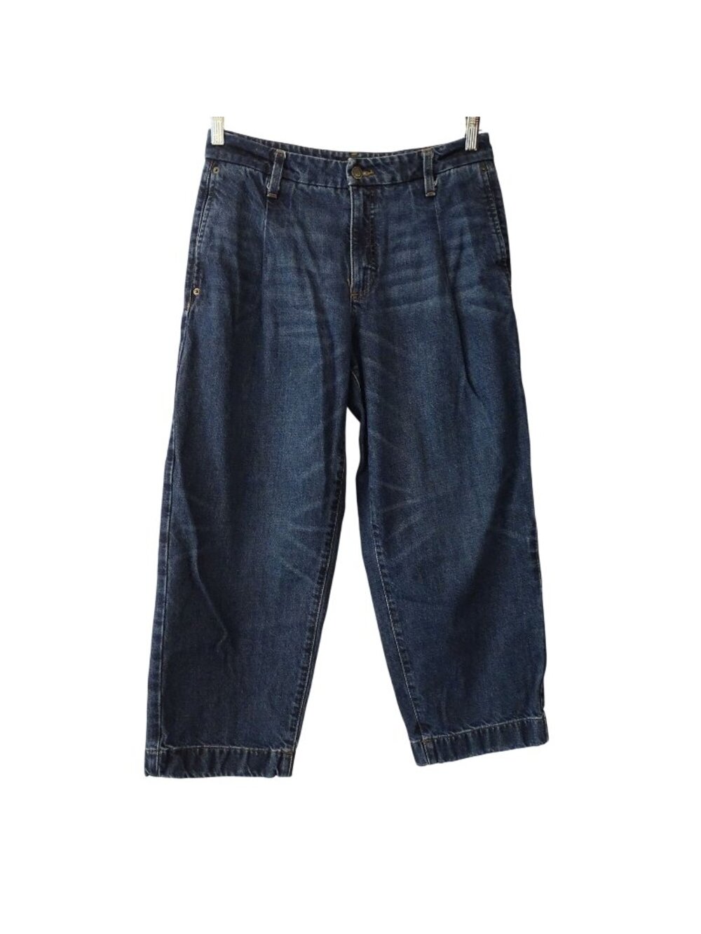 Banana Republic Mid Rise Straight Dark Wash Trouser Jeans Pleated Size 29 8P